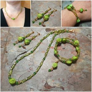Spring green jewelry set
